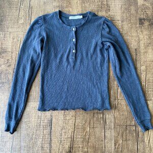 Christy Dawn 3-button Henley in Slub Cotton, Size SML